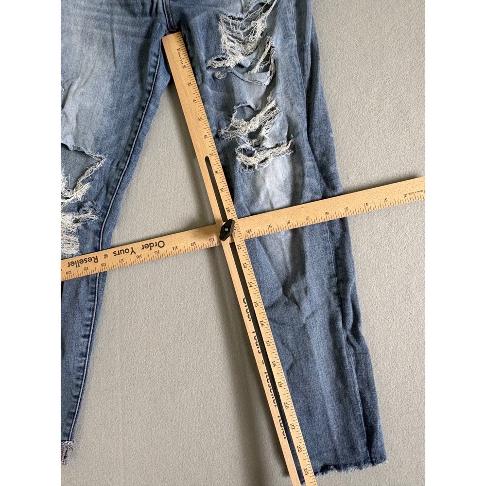 American Eagle Super Super Stretch Distressed Skinny Jeans Blue Denim 28x22 - Picture 7 of 13
